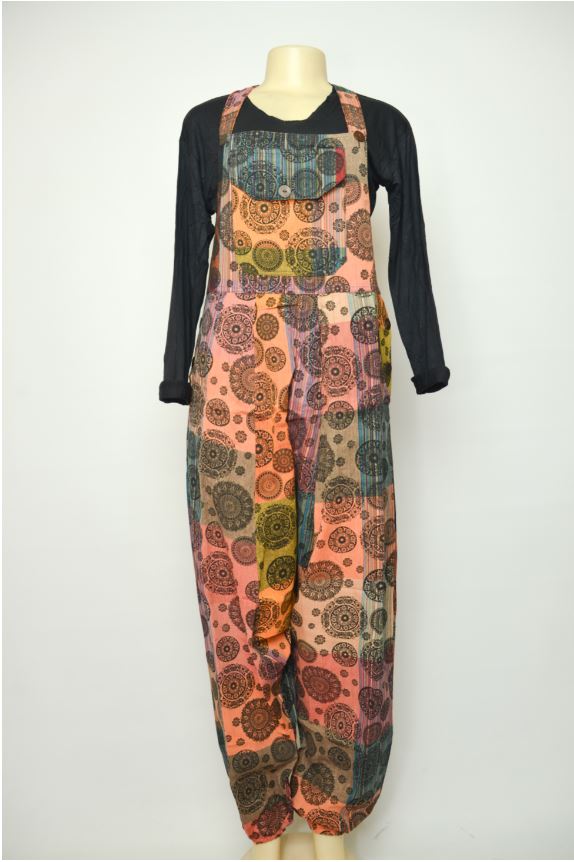 Circle Patterned Dungarees